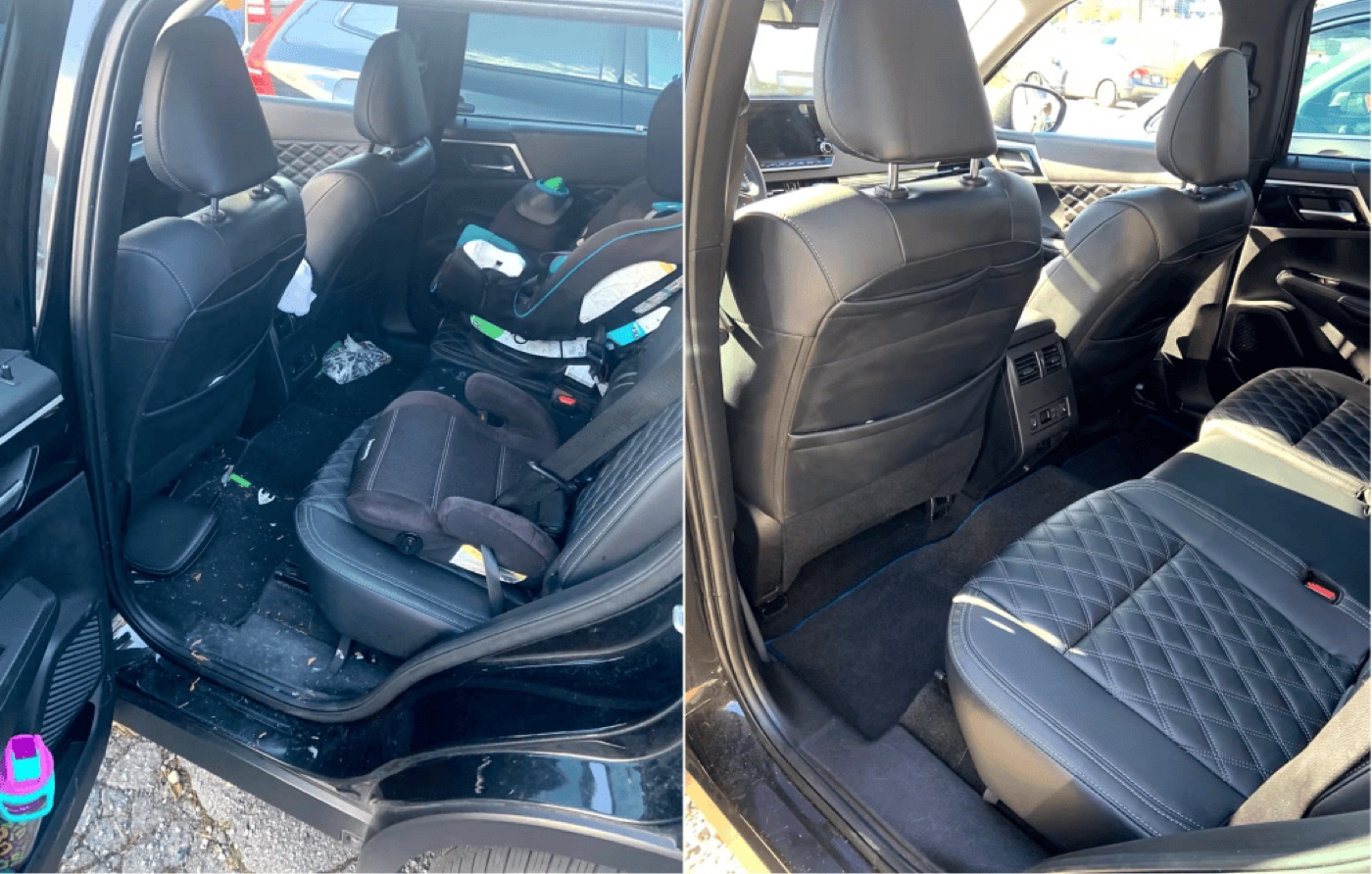 Before and after detailing comparison 2